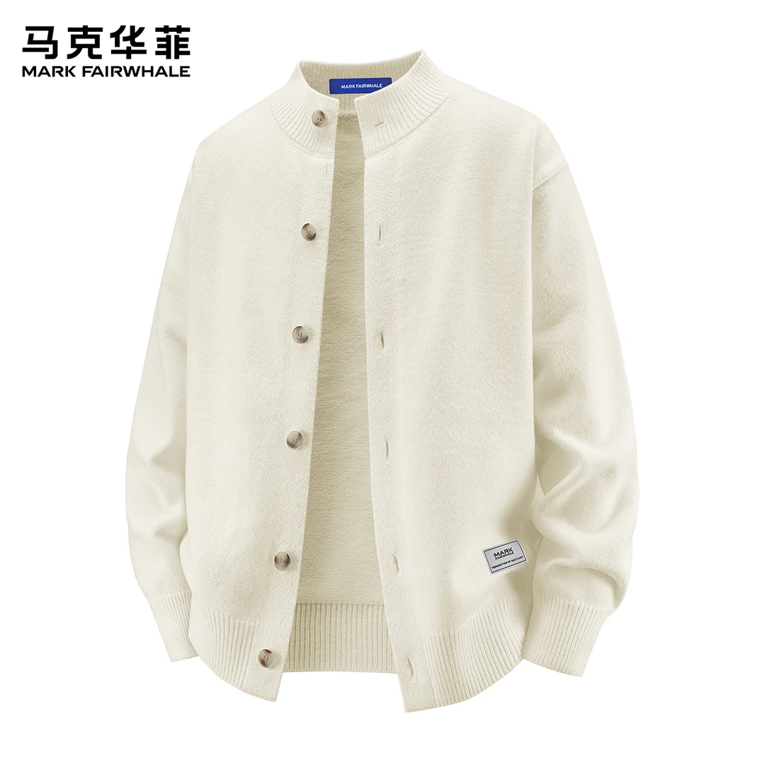 马克华菲开衫长袖毛衣外套男款潮流简约秋冬季保暖休闲贴身针织衫