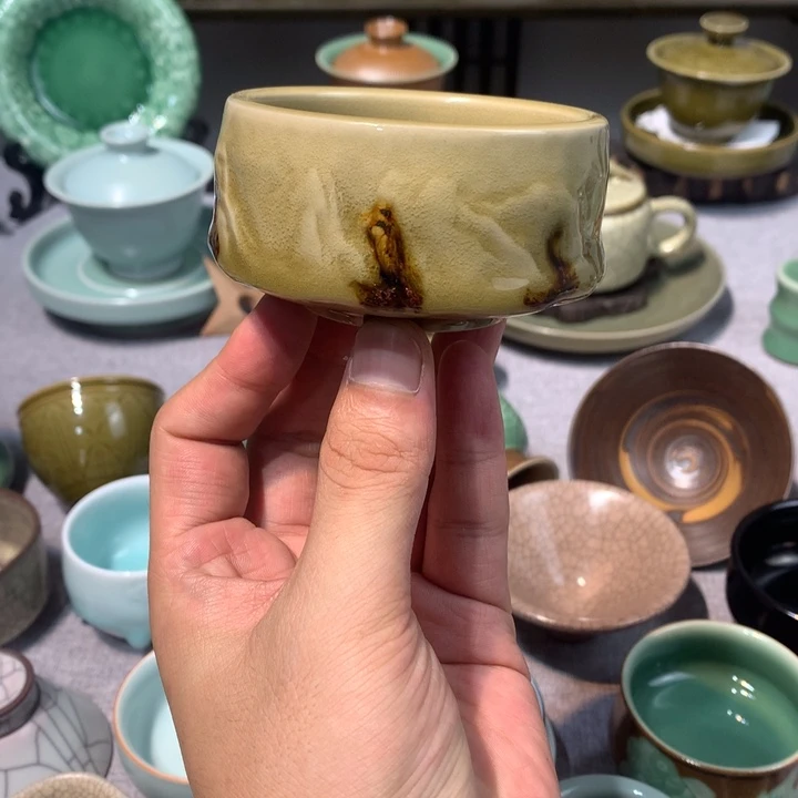 龙泉青瓷手工空山杯