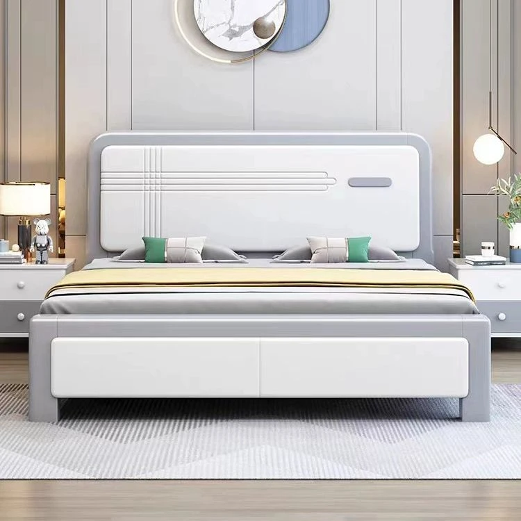 厂家直销实木床现代简约双人床主卧北欧轻奢床家用储物婚床青少年