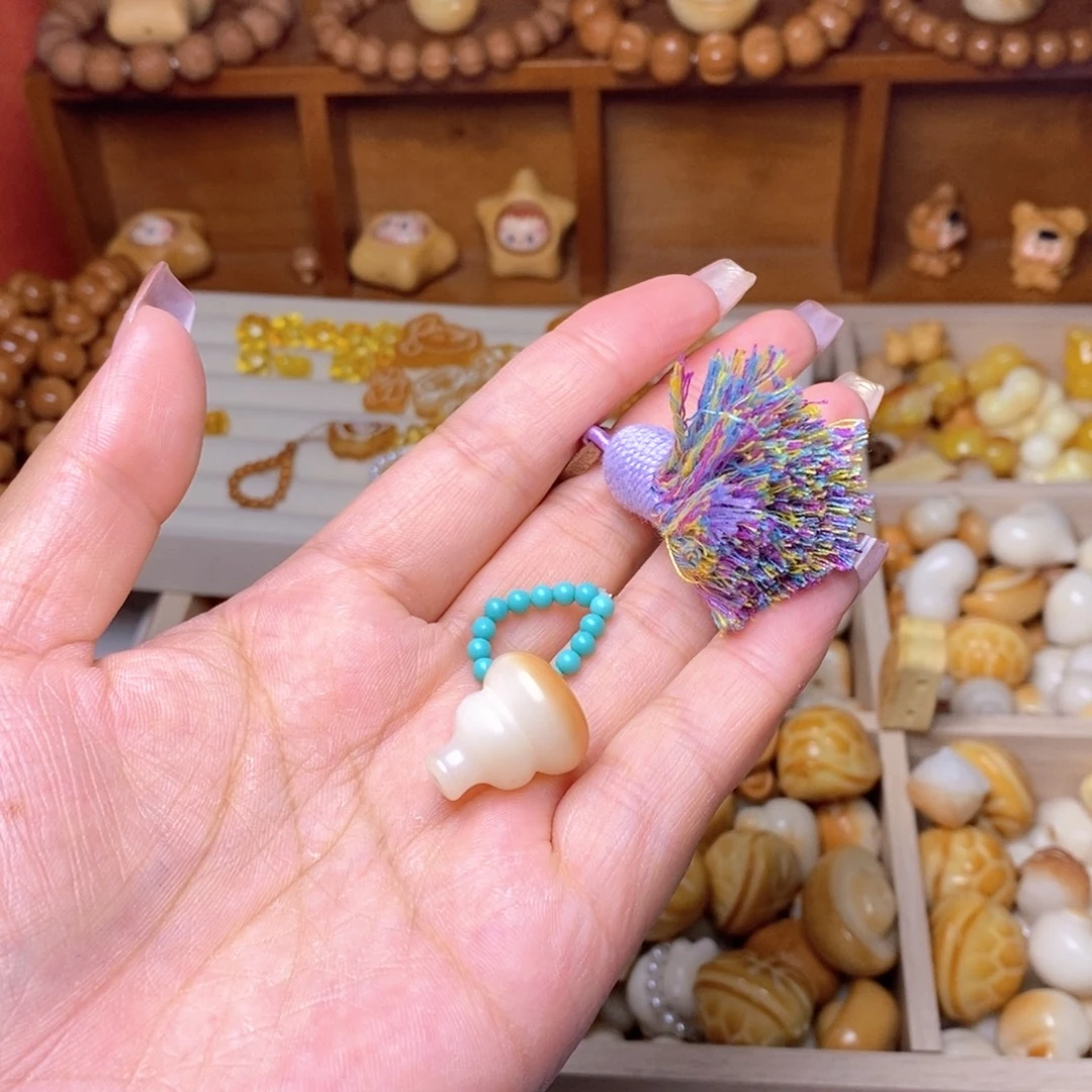 猴头核桃手串葫芦提溜 小紫色流苏 绿卡