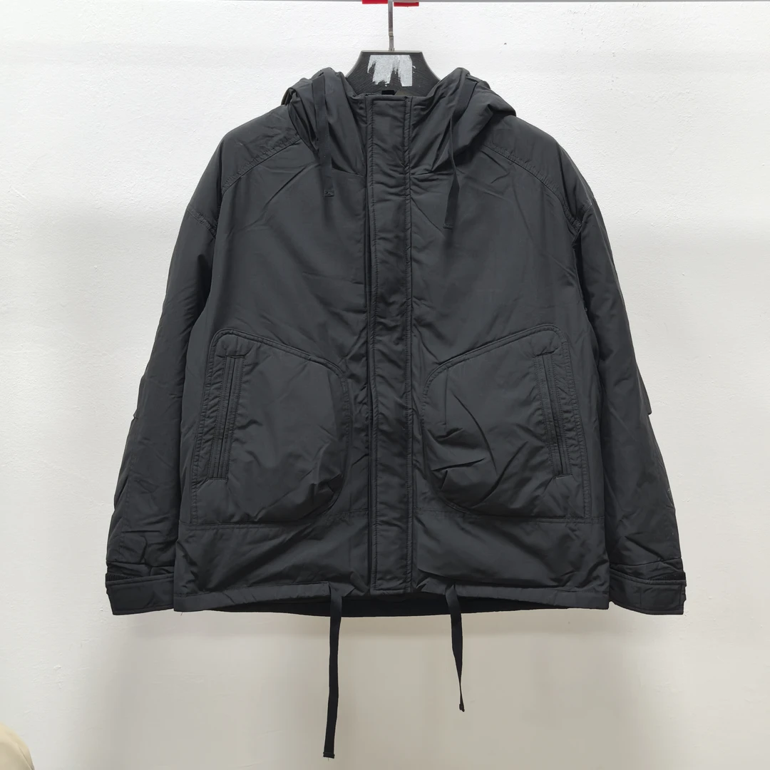 潮流时尚休闲百搭舒适保暖棉服男士短款连帽黑色