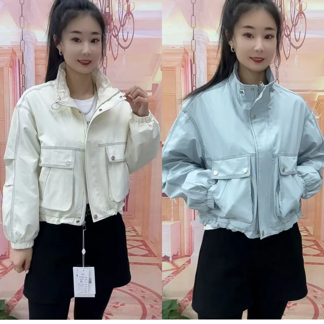 2516款立领明线休闲宽松外套（衣长56左右）