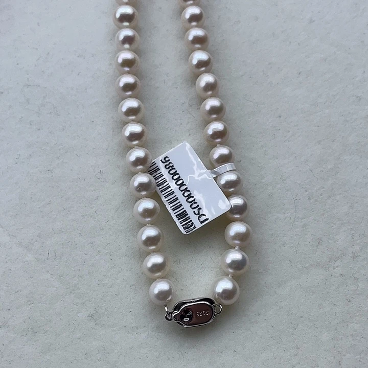 淡水珍珠颈饰银S925镶嵌卡8➕高品极光蔓塔玫瑰色