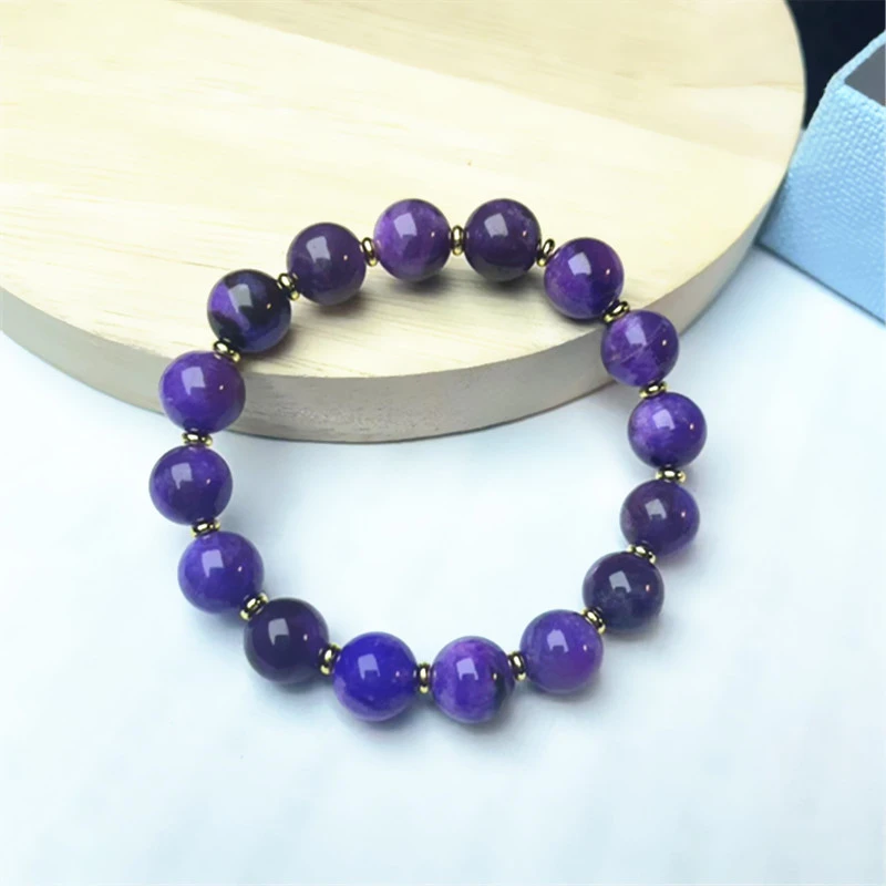 樱花紫老料10MM圆珠手链 S1011