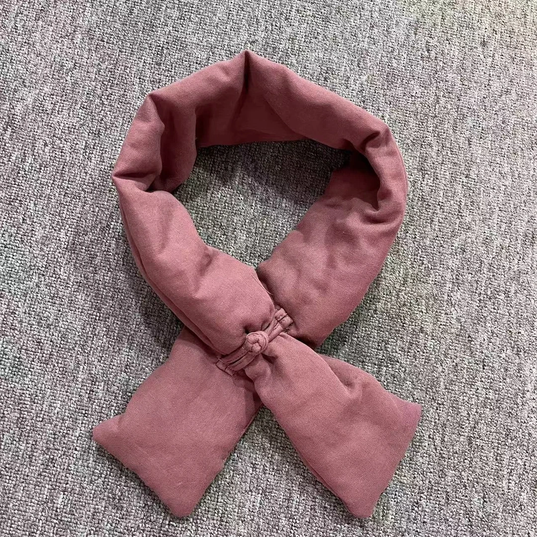 花璟麻社原创设计款纯色方形夹棉围巾（长约95宽约10）