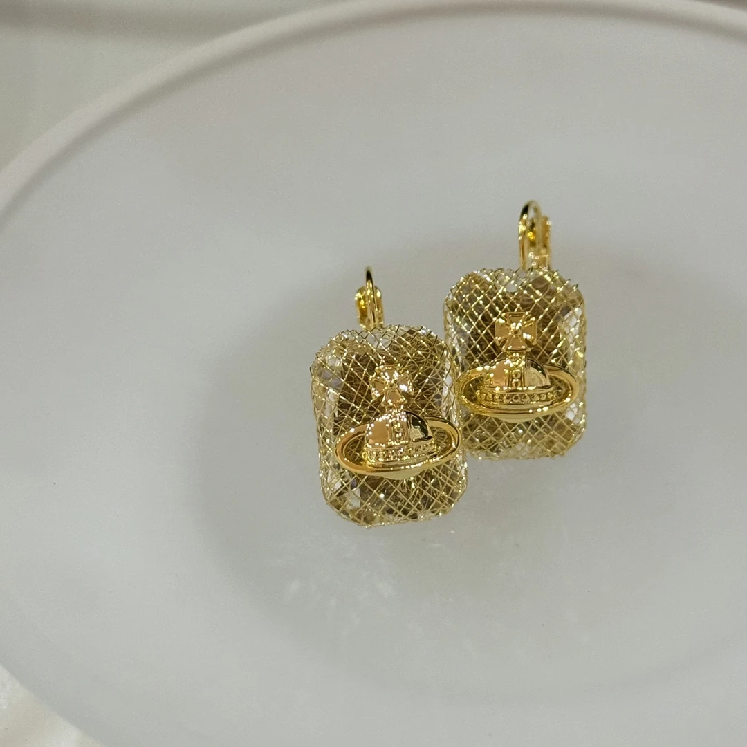 铜合金耳饰 HRY0-铜合金星球个性轻奢耳钉HRY0-1459