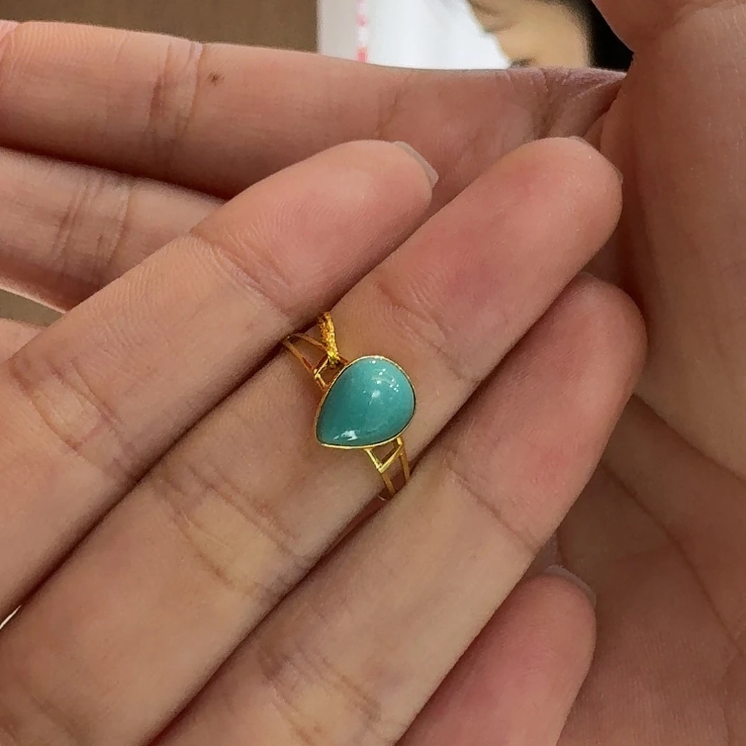 绿松石18K金镶嵌珠宝奇石