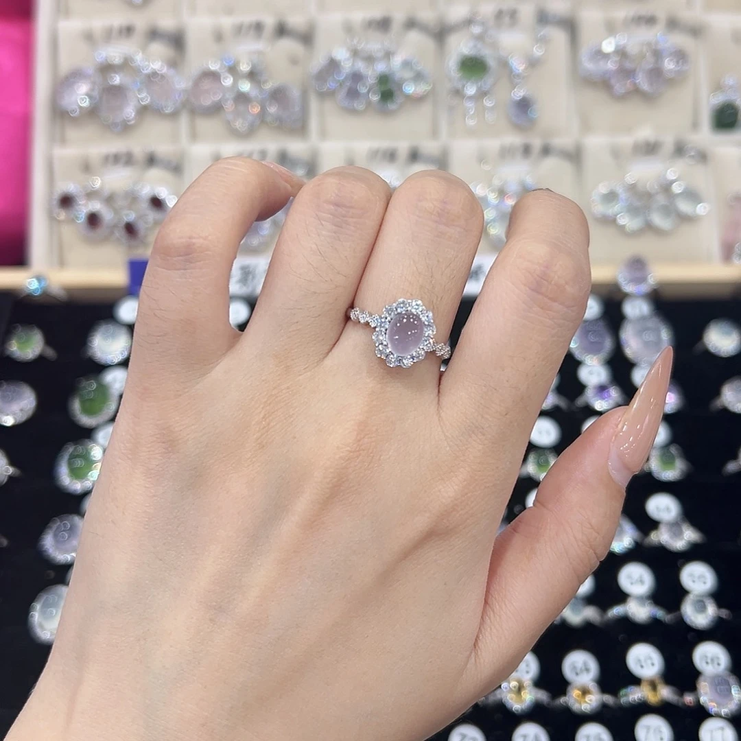 小***一银S925镶嵌芙蓉石戒指