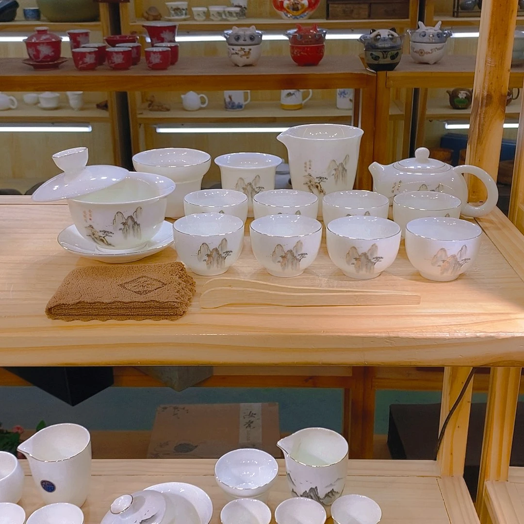 【不止】羊脂玉瓷茶具套装