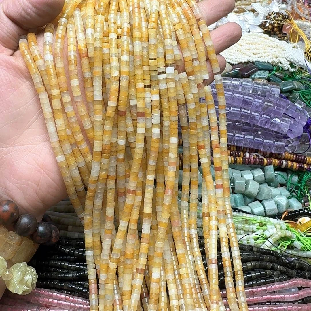 玛瑙/玉髓未镶嵌珠宝半成品一条4mm金丝玉