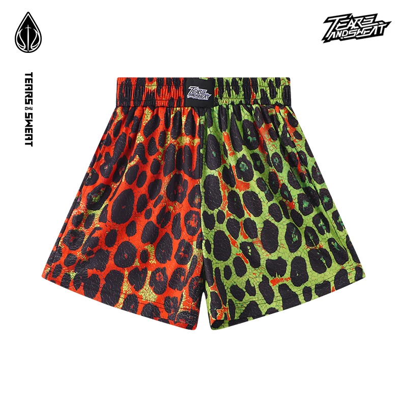TEARSANDSWEAT锐哥同款篮球男速干运动短裤夏季豹纹青蜂侠印花沙