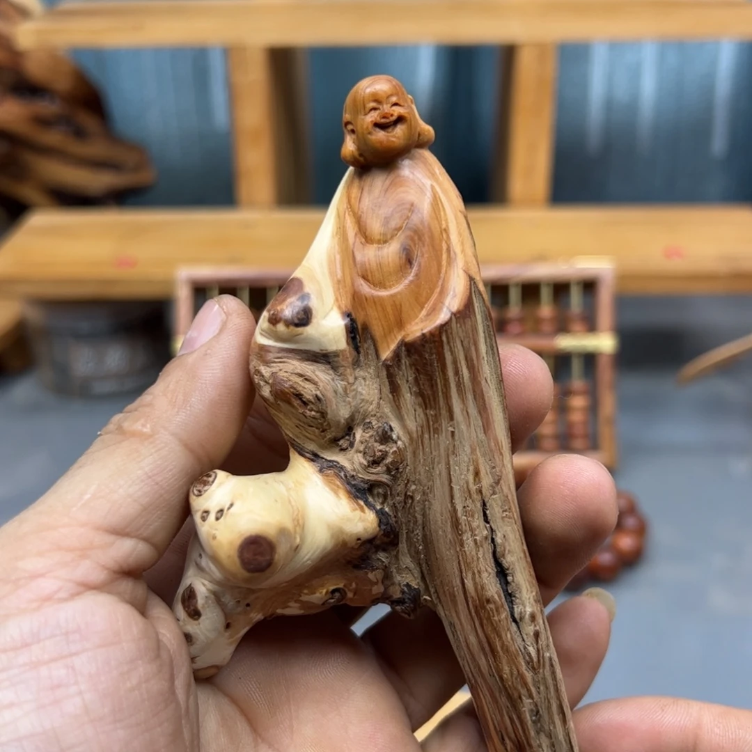 三***哥木崖柏木摆件手把件