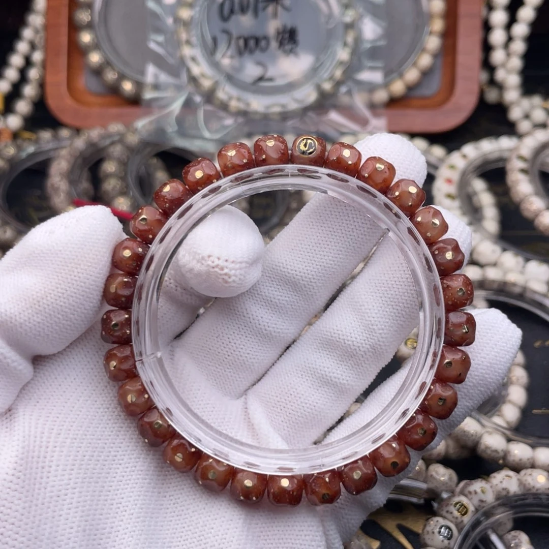 手串星月菩提原生态纯天然黑金星月