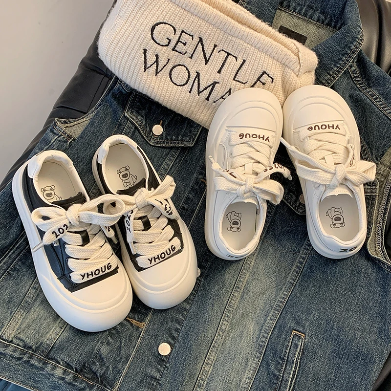 丑萌开口笑面包鞋女款2025春季新款小众设计休闲鞋超火圆头小白鞋