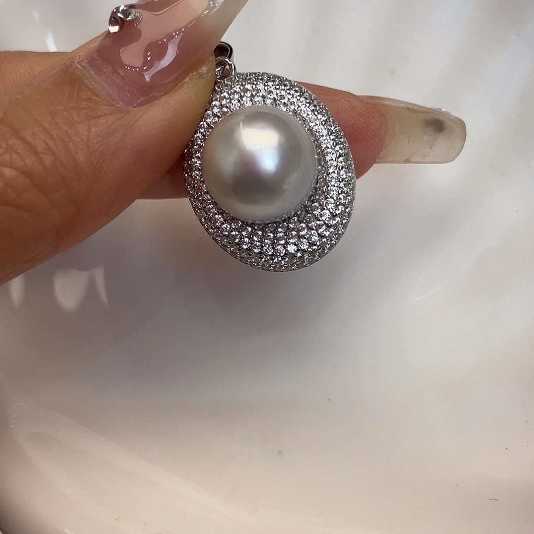 海水珍珠吊坠(不含链)银S925镶嵌