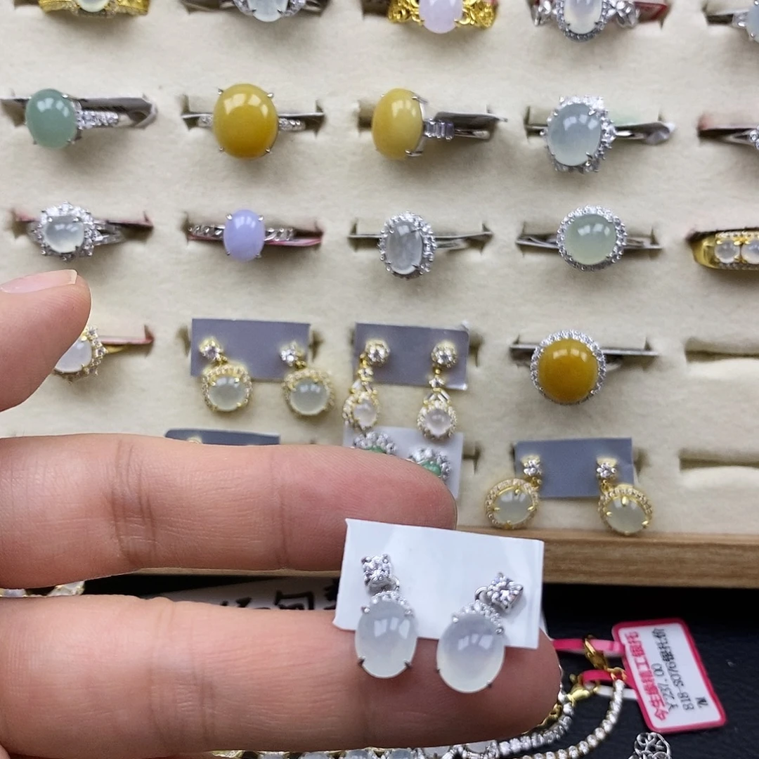 翡翠银S925镶嵌戒指