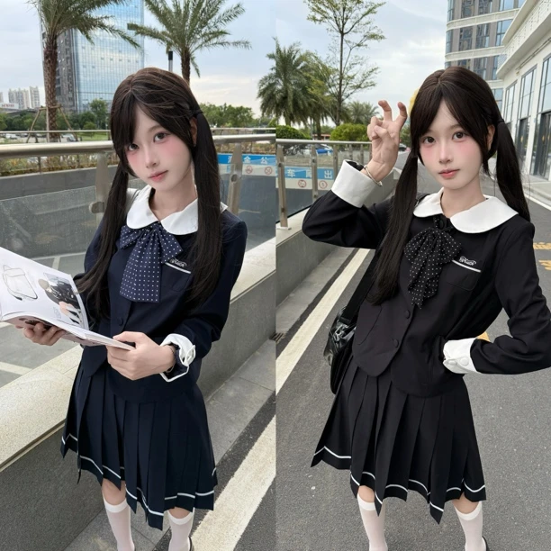 【青玲茉郁】熊岛jk原创圆领西服jk制服套装日系学院风校供感套装