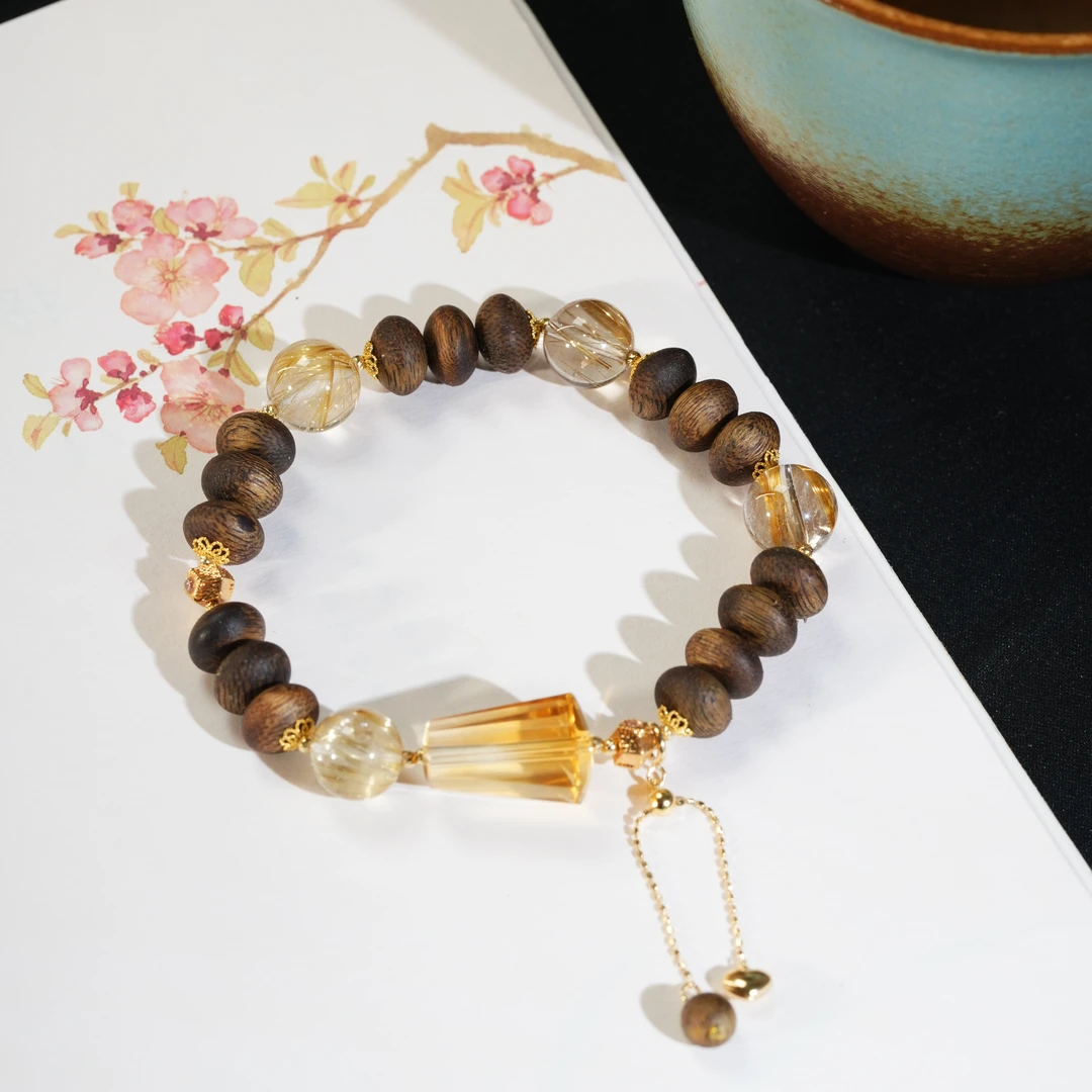 【东方十八岁】【落影】天然水晶18K金设计款手串多样性发其一