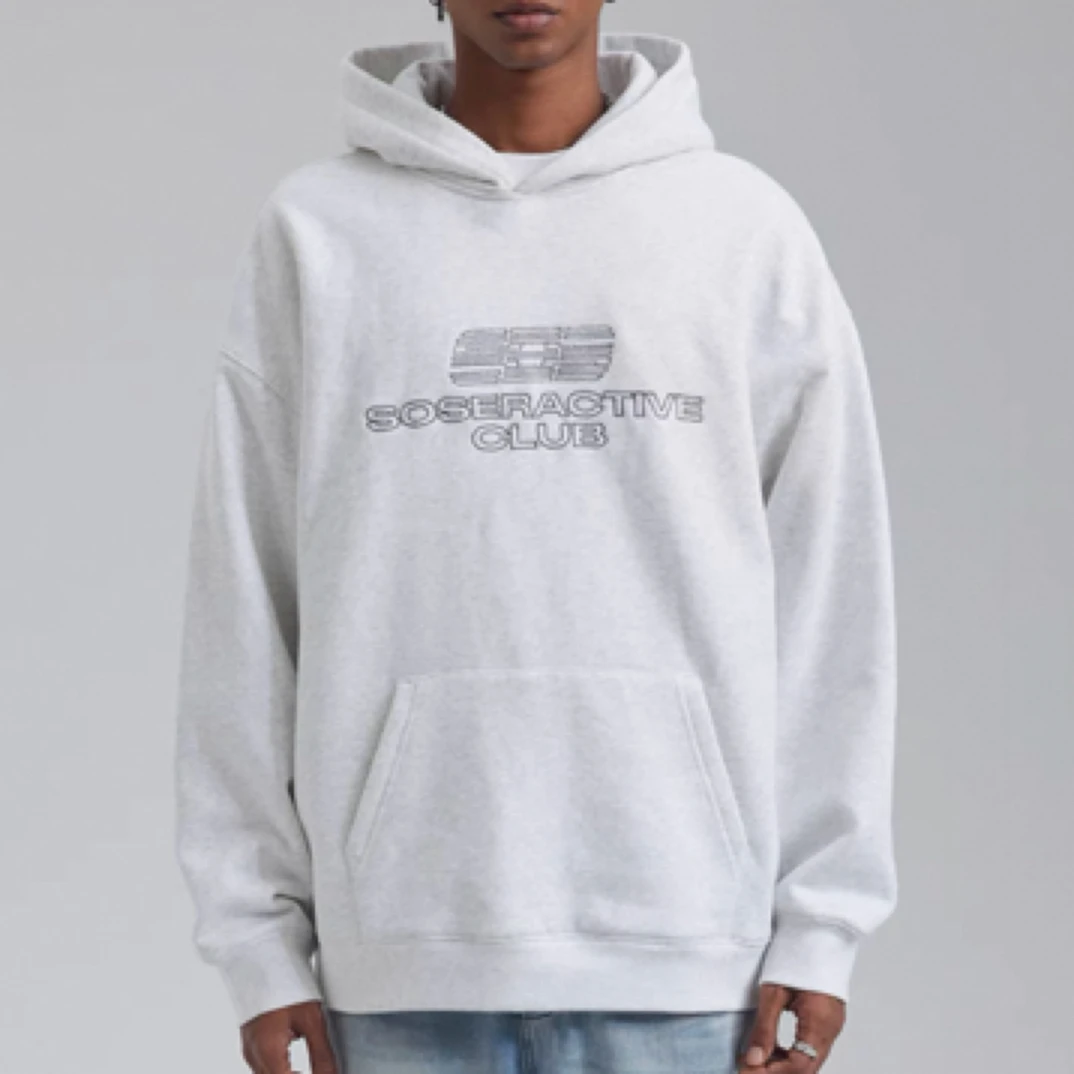 SOSER重磅460G加绒连帽卫衣原创刺绣潮牌复古美式宽松版卫017