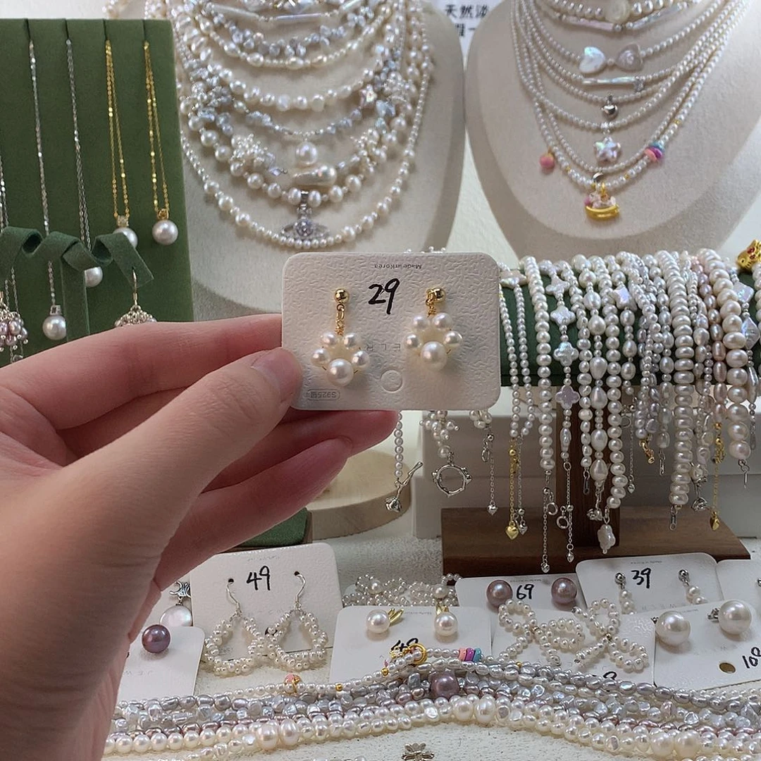 耳饰淡水珍珠合金