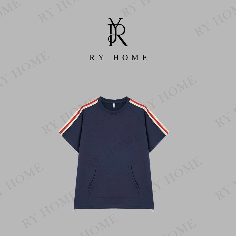 【容雨RYHOME】撞色袖口套头短袖T恤252T2120