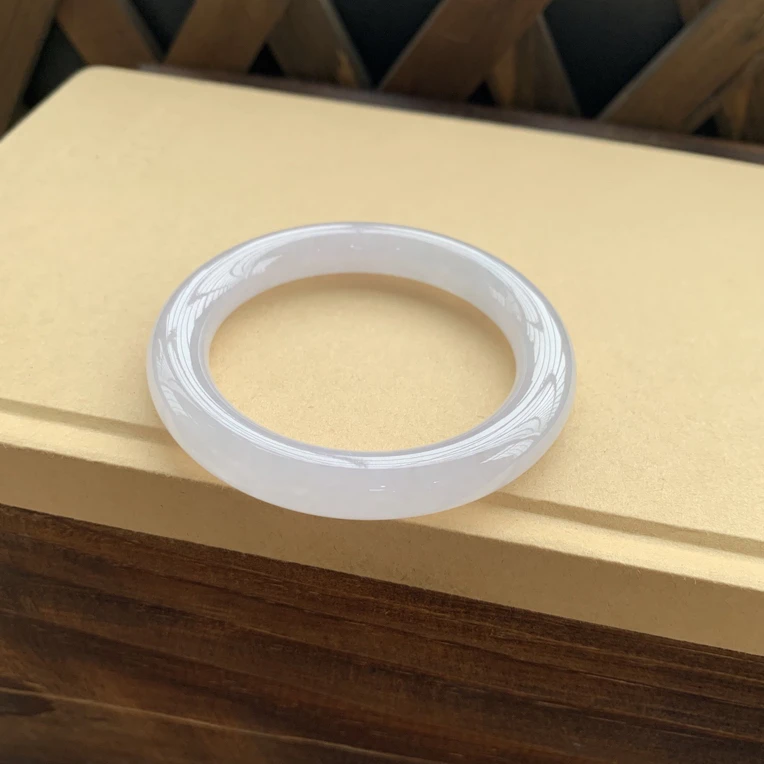 冰透冰紫圆条手镯，特价59800圈口55.7-10.6-10.6，天然翡翠缅A完美