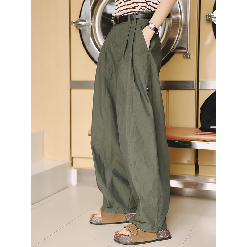 鹿与飞鸟“森遇”拯救穿搭微弧宽松山系夏季工装休闲裤5023阔腿裤