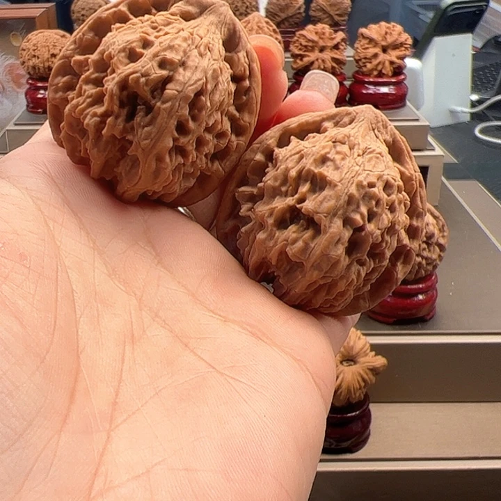 文玩核桃把件41 红狮子 s-001