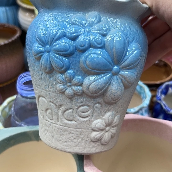 多肉绿植陶瓷花盆9.9包邮，有孔