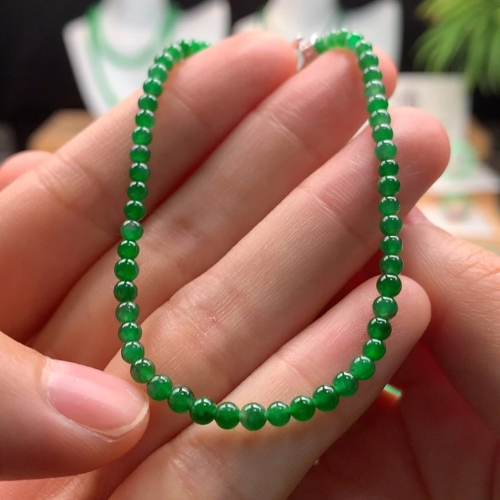 翡翠未镶嵌手串天然缅甸A货翡翠