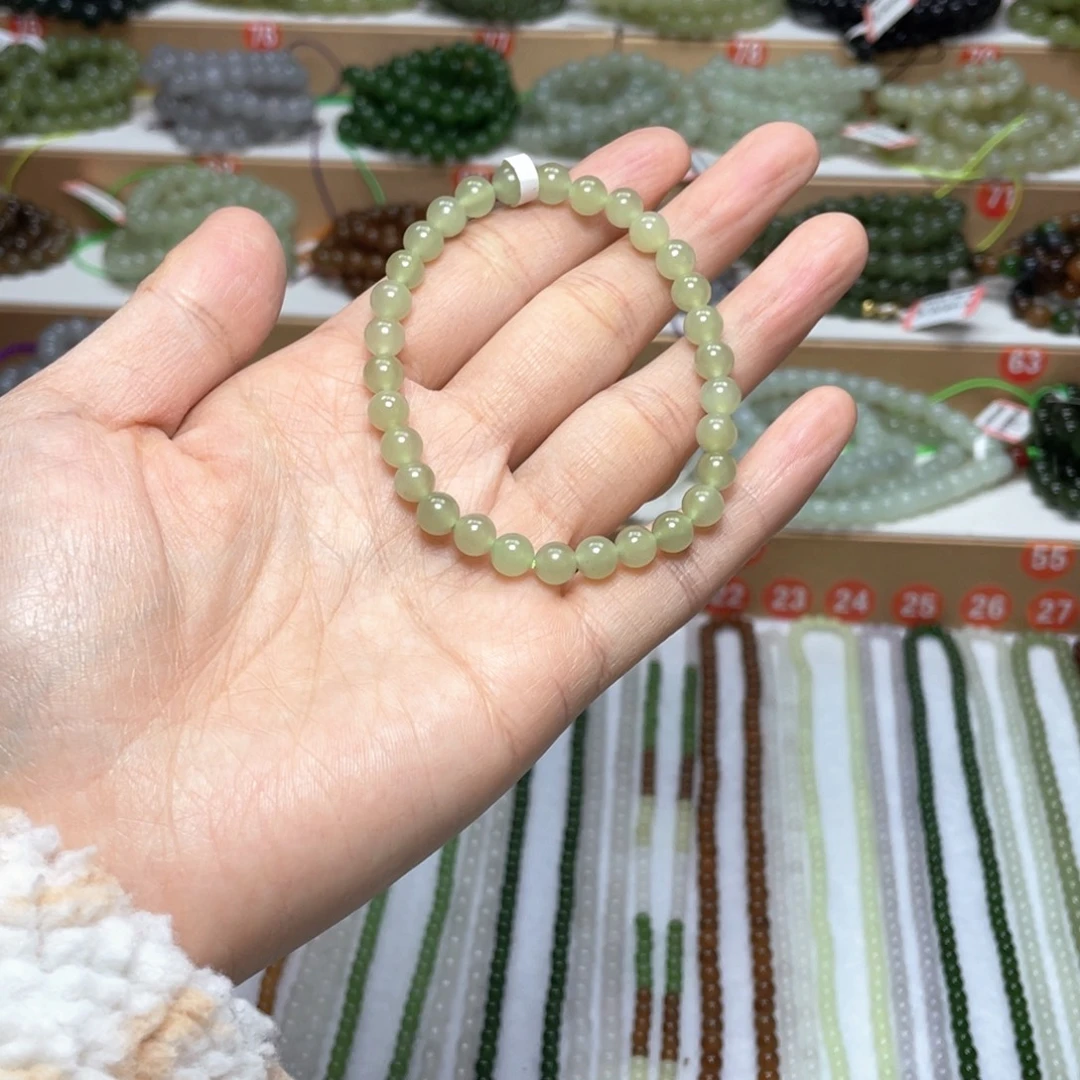 和田玉未镶嵌手链6mm