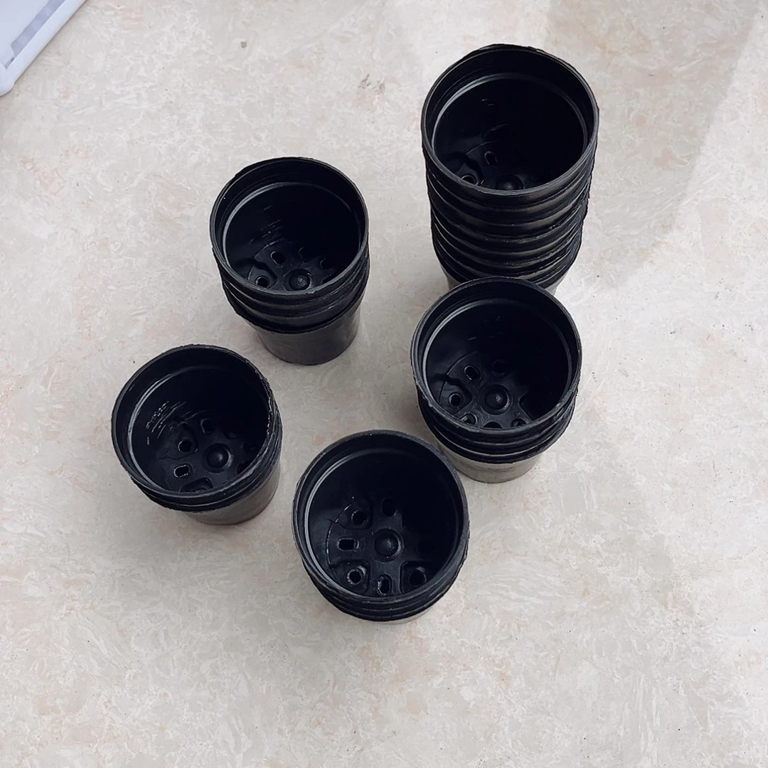 塑料瑕疵不售后5厘米圆盆黑色100个无托