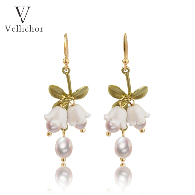 铜合金耳饰 法式文艺铃兰花耳钩小众轻奢甜美耳钉气质温柔女