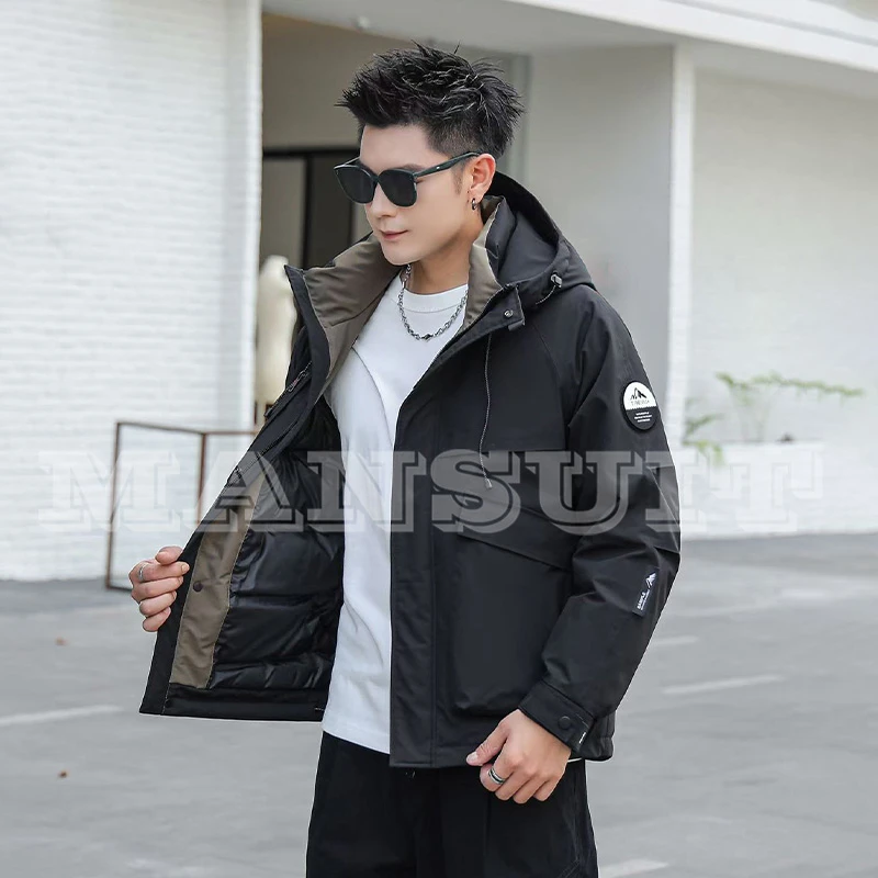 737-658 冬季御寒保暖锁温男士百搭时尚休闲潮流断码修身棉外套