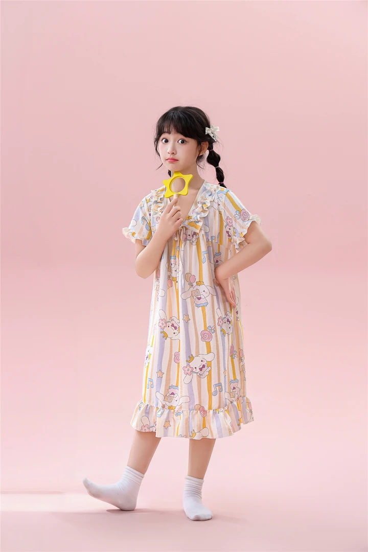 Q85 蜜柚酱2025年款夏天套装儿童睡衣中大女童夏季薄款家居服