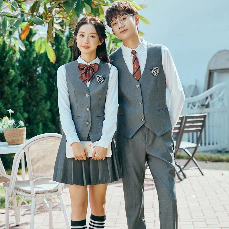 职业马甲套装男女工作服幼儿园教师老师校服工装JK学院风套装制服