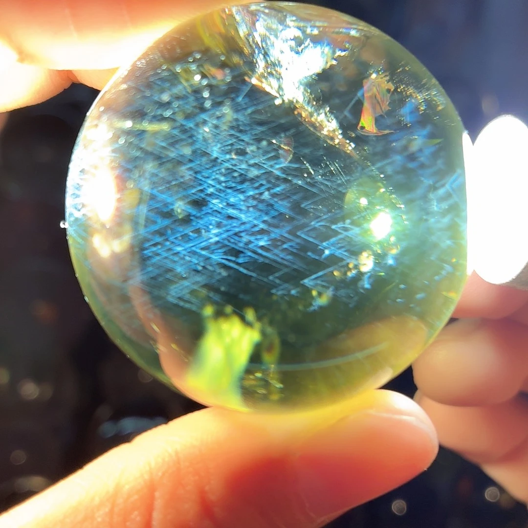 珠宝半成品水晶未镶嵌蓝针黄水晶43