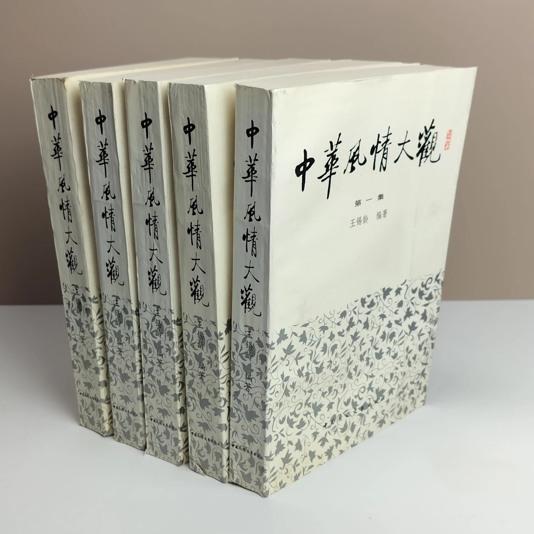 95新  中华风情大观 五册全 1990年一版一印，32开