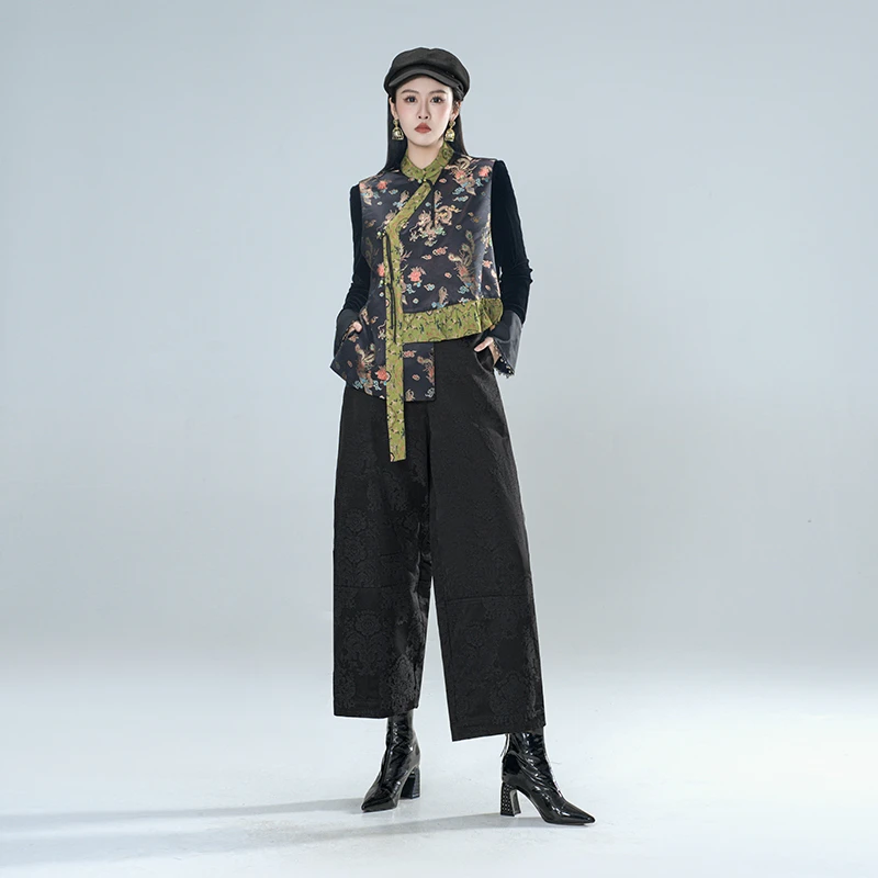 秋冬时尚慵懒风简约气质高级感禅意百搭女士灯笼裤--61484