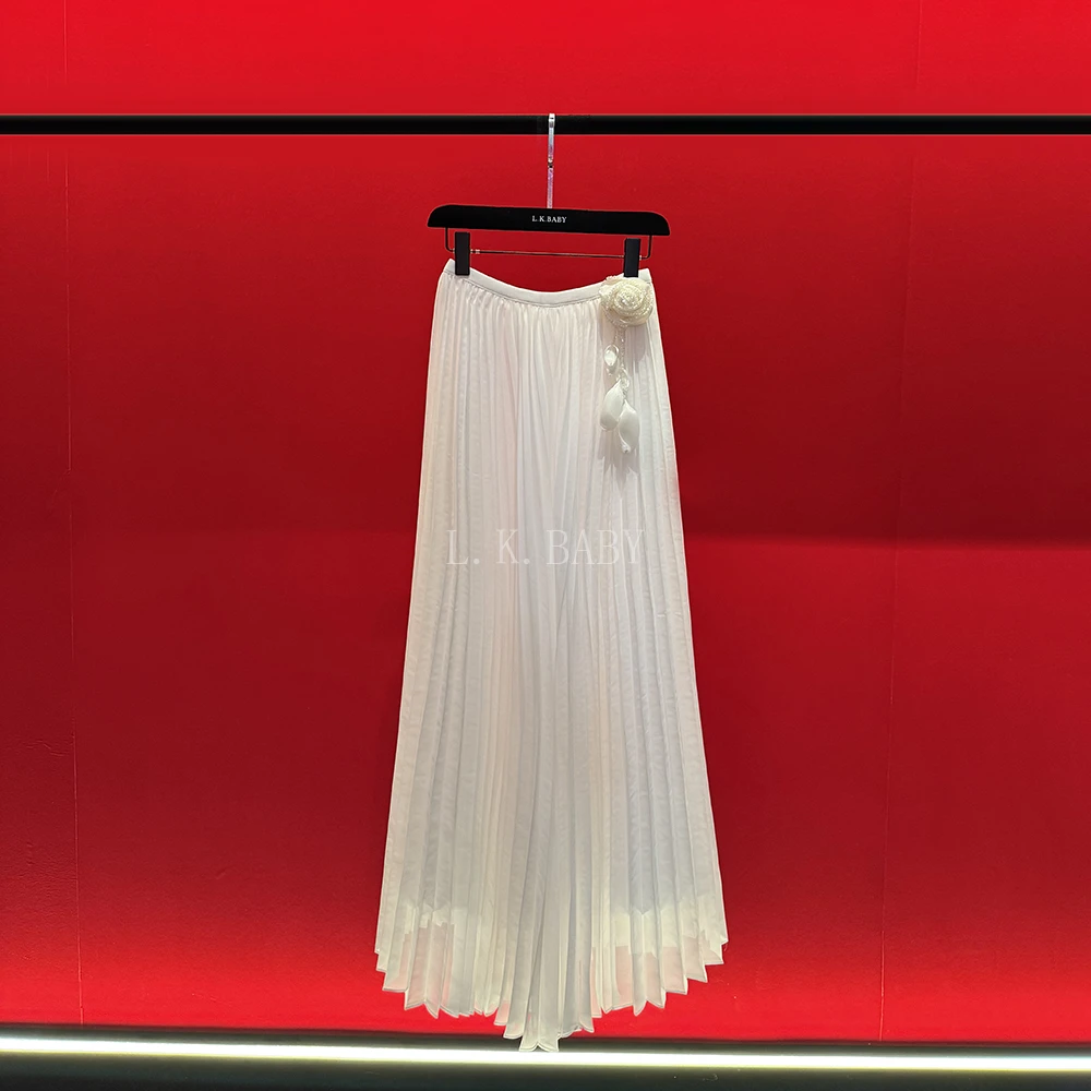 【L.K.BABY】 云纱风琴  法式灵动「风琴百褶」显瘦海边度假百褶裙