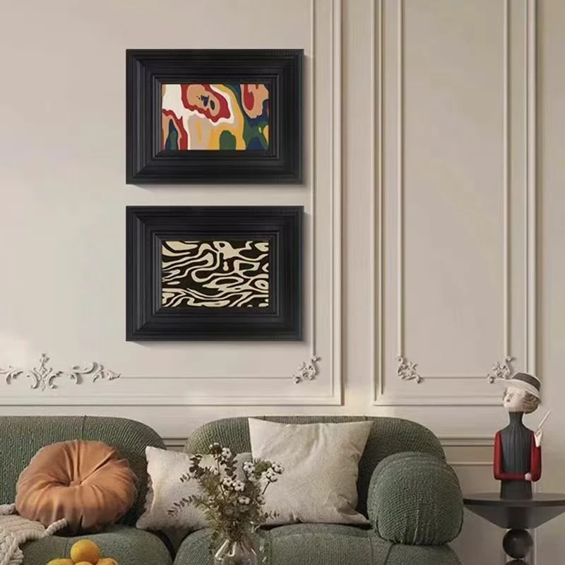 装饰画饭厅餐桌餐厅墙面轻奢餐边创意两联挂画欧框4060*2