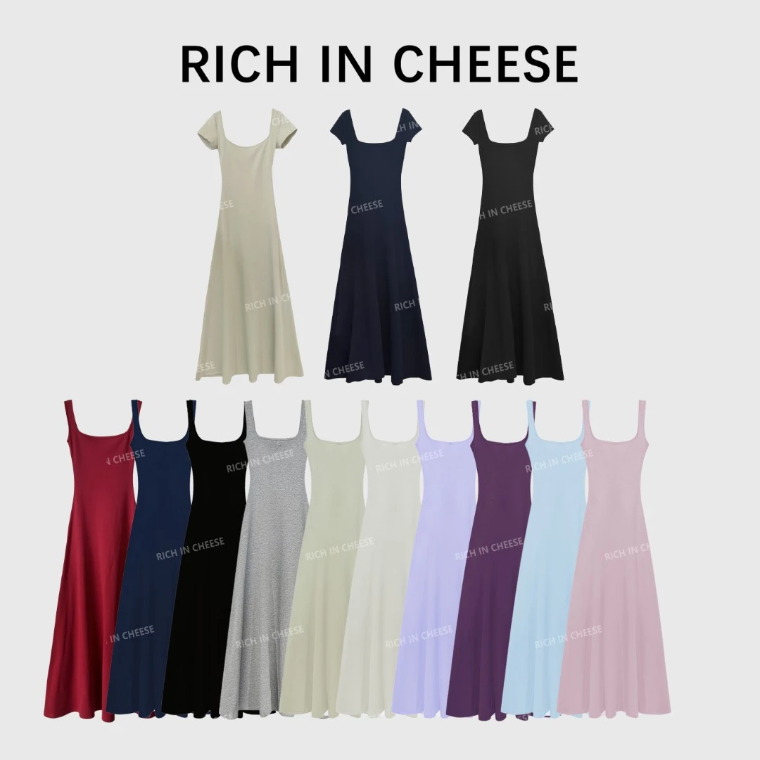 舒胡蕾 高定及地裙 高定连衣裙女弹力针织百搭显瘦纯色时尚气质