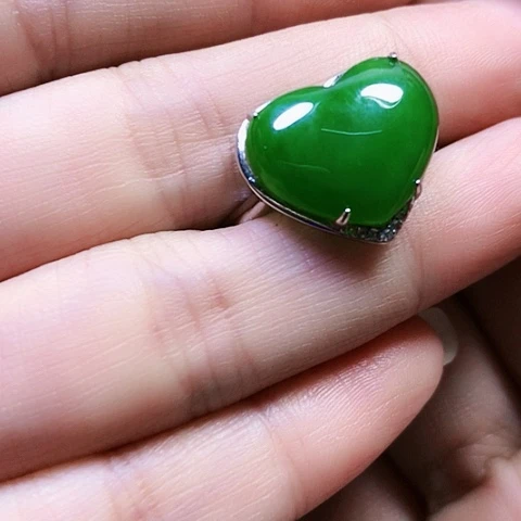 和田玉银S925镶嵌戒指