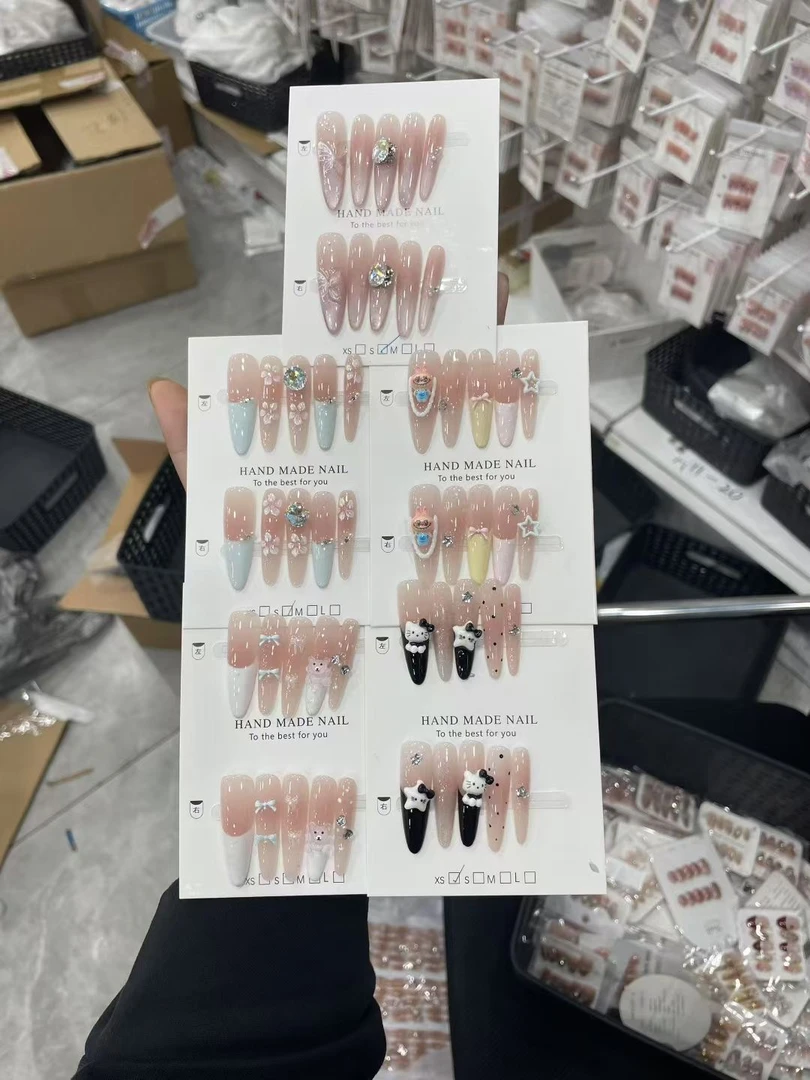 高级感显白渐变猫眼穿戴甲片可拆卸成品贴片美甲