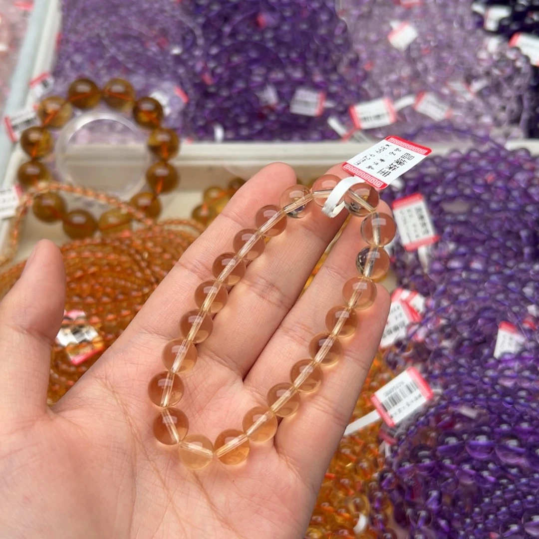 水晶手链未镶嵌黄水晶手串