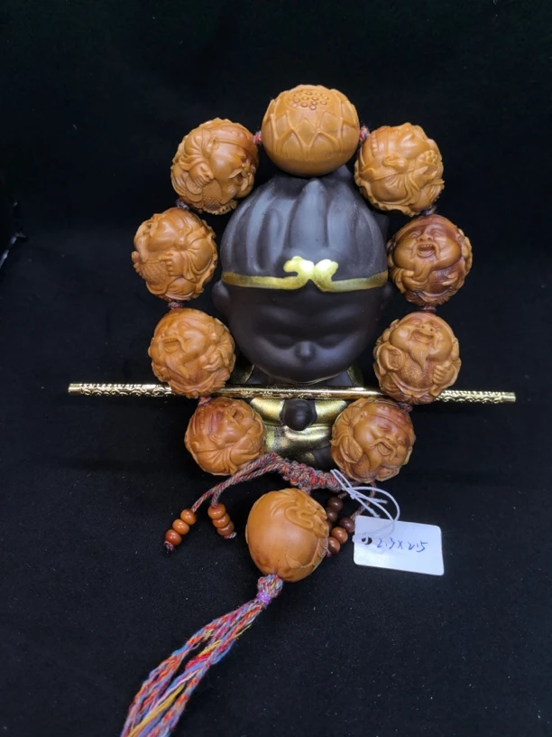 【2.3*2.5】短圆荷叶财神橄榄核手串