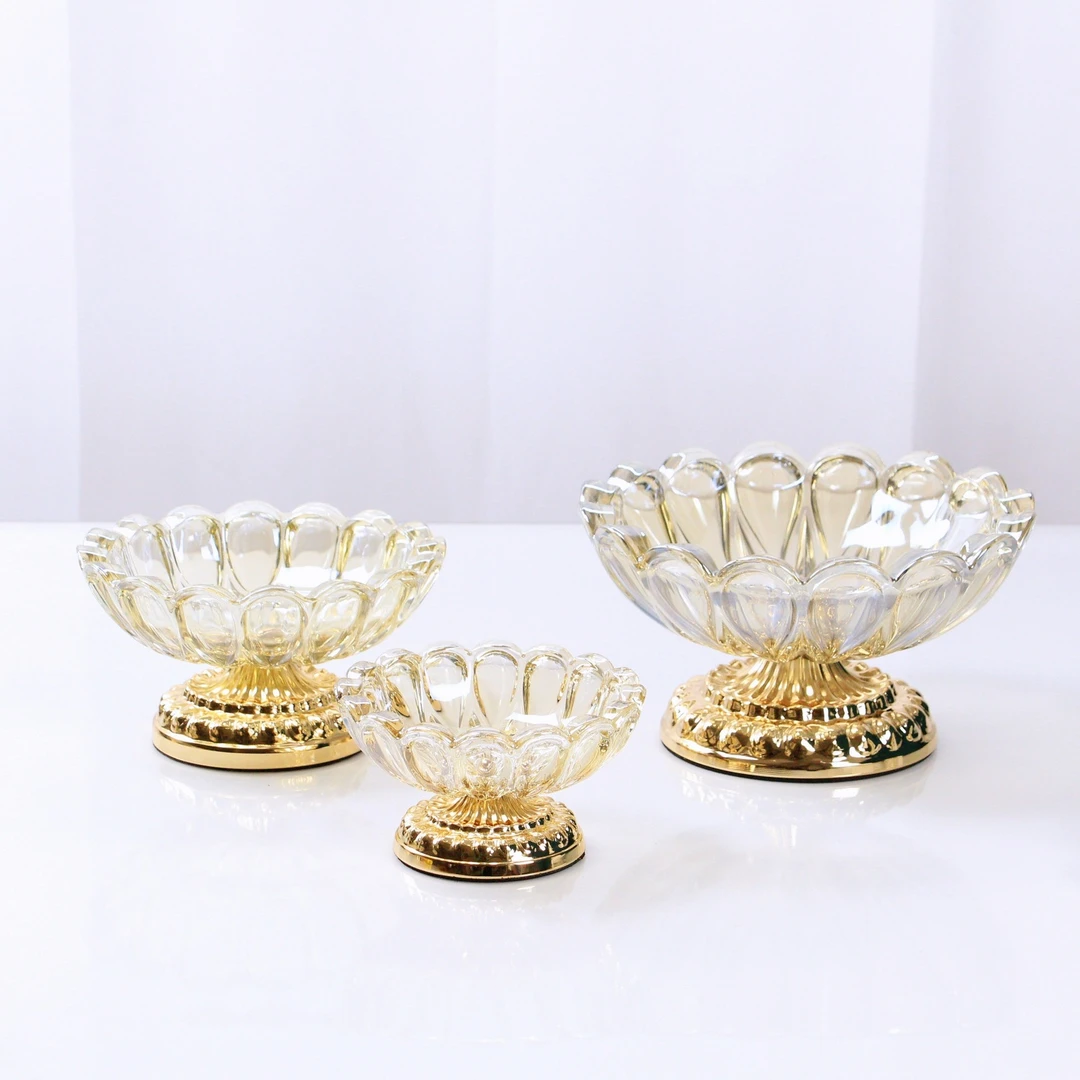 创意果盘套装现代家用2025新款客厅茶几轻奢玻璃水果盘精致透明