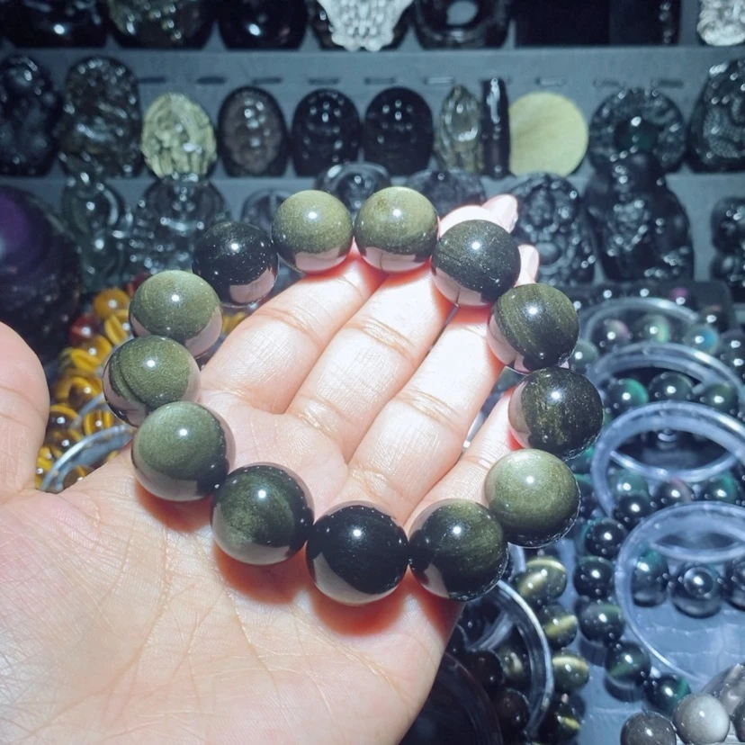 【闪购商品】黑曜岩手链未镶嵌和**下