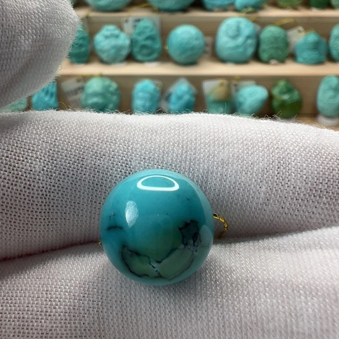 未镶嵌绿松石圆珠12.7mm