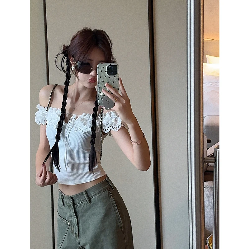 CHICHEN 夏日吸氧Bi备-自制氛围感针织小上衣